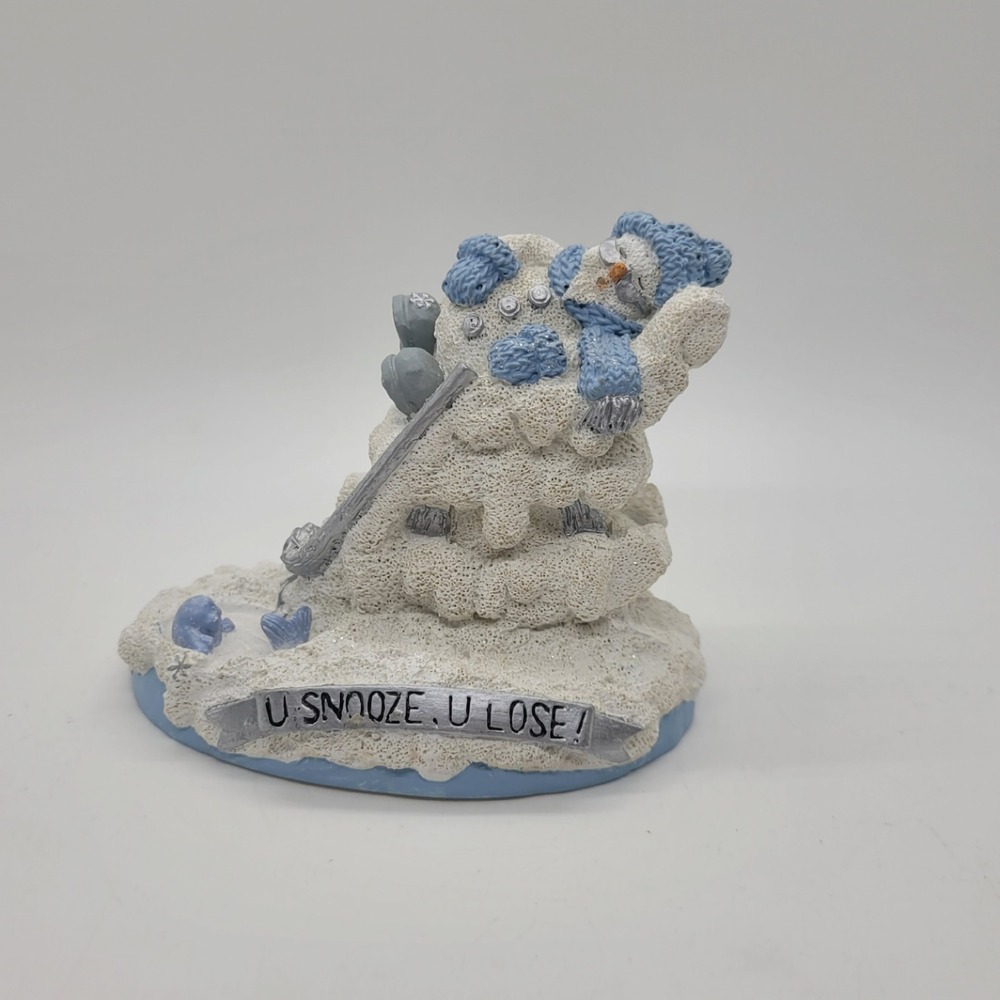 Snow Buddies Grampa U Snooze U Lose Ice Fishing Snowman Figurine 94471 Encore